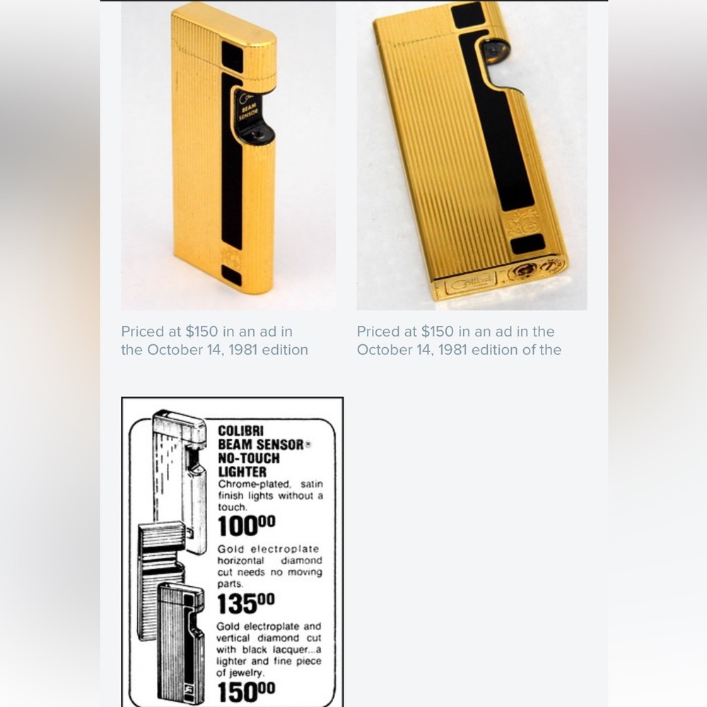 Colibri Gold and Black Beam Sensor Lighter
